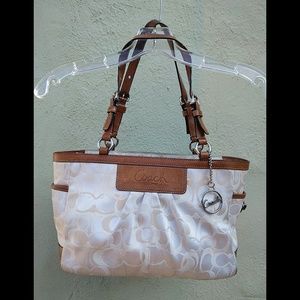 Coach Pleated Optic Signature Tote Purse